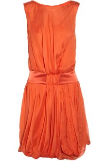 Alberta Ferretti Gathered Silk-chiffon Dress - Lyst