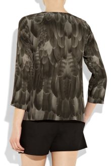 Emma Cook Owl-print Silk Crepe De Chine Top - Lyst