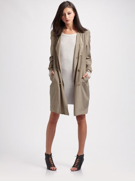 Acne Doublebreasted Trench Coat in Beige - Lyst
