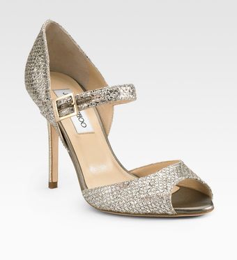  Lace Glitter Mary Jane Pumps 
