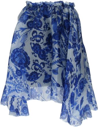 Rodarte Silk Flowers Print Skirt - Lyst