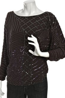 Alice + Olivia Purple Silk Chiffon Ilan Embellished Dolman Top - Lyst