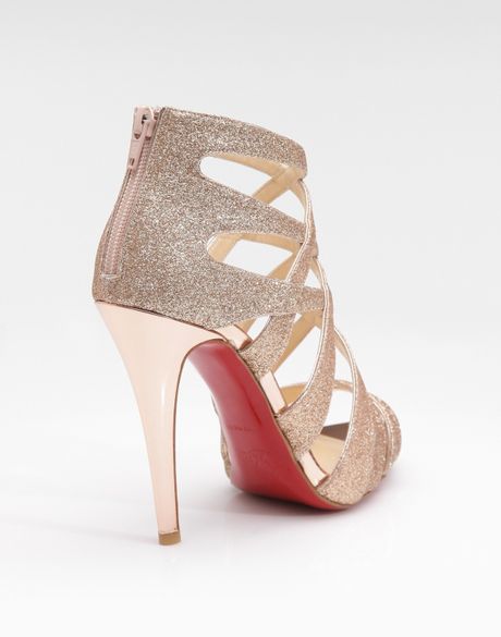 christian louboutin gold fossiliza strap sandals
