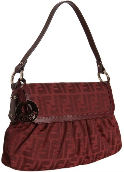 Fendi Red Zucca Canvas Chef Shoulder Bag in Red | Lyst