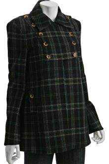 French Connection Navy Cotton-wool Check Ria Double Breasted Coat - Lyst