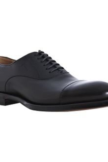 Gucci Black Leather Cap Toe Oxfords - Lyst