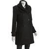 Latte By Coffeeshop Black Textured Wool Blend Knit Collar Double Breasted Coat in Black - Lyst