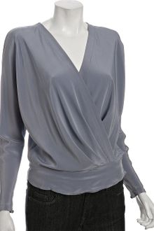 Robert Rodriguez Periwinkle Silk V-neck Open Back Blouse - Lyst