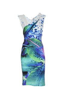 Roberto Cavalli Flower Print Dress - Lyst