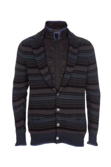 Sacai Striped Lined Cardigan - Lyst