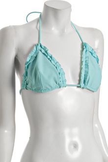 Shoshanna Caribbean Ruffle Trim Triangle Halter Top - Lyst