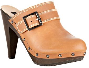 Steven By Steve Madden Tan Buckle Detail P-yak Platform Clogs - Lyst