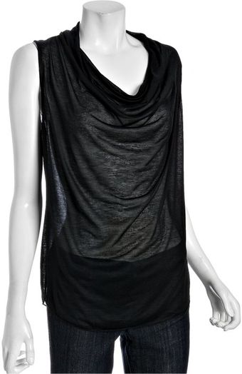 Twenty  Sheer Jersey Cowlneck Top - Lyst