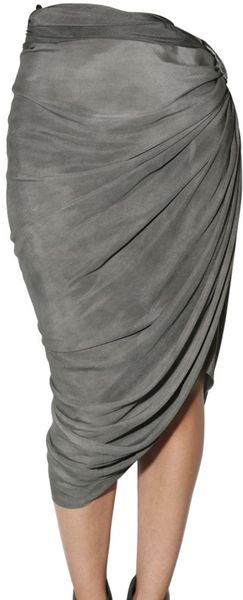 La Petite Salope Draped Silk Satin Skirt - Lyst