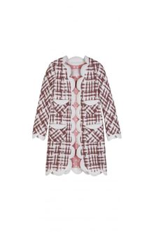 Marc Jacobs Wool Blend Scalloped Tweed Coat - Lyst