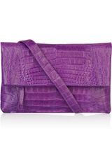 Nancy Gonzalez Crocodile Fold-over Clutch
