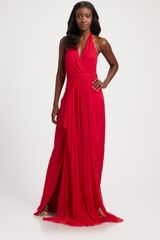 Notte By Marchesa Silk Chiffon Halter Gown