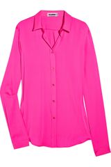 Jil Sander Stretch Silk-georgette Blouse
