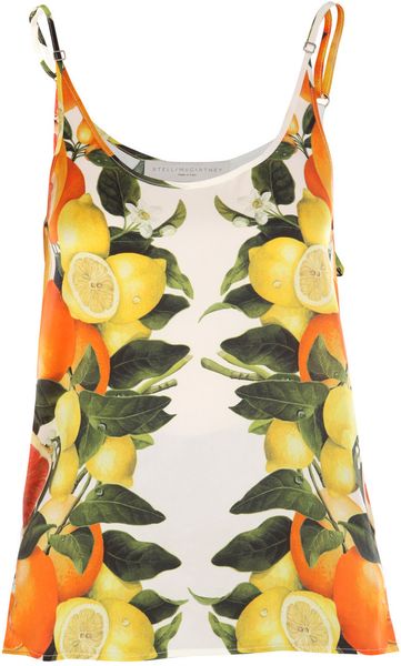 Stella Mccartney Large Citrus Print Top in Yellow (orange) - Lyst