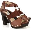 Jimmy Choo Ursula Leather and Suede Sandals in Brown - Lyst
