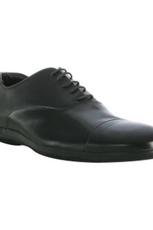 Prada Black Leather Seamed Cap Toe Oxfords - Lyst