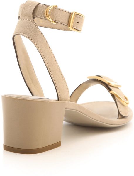 Stella Mccartney Low Block Heel Shoes in Beige | Lyst