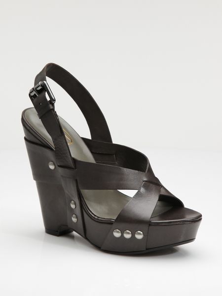 Ash Leather Wedge Platform Sandals in Black (SPARROW) - Lyst