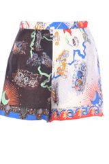 Carven Scarf Print Silk Shorts