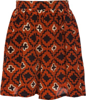  Tribal Printed Silk Culottes 