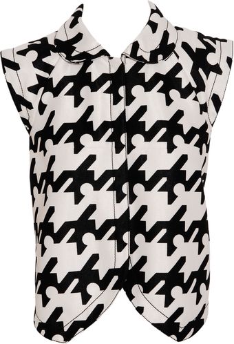  Waistcoat with Enlarged Houndstooth-print 