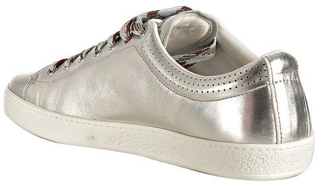 mens silver gucci sneakers