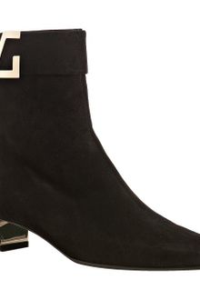 Gucci Black Suede Square Toe Ankle Boots - Lyst