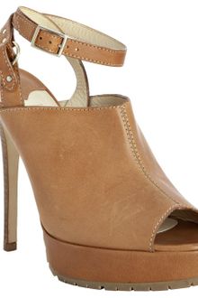 Jimmy Choo Tan Leather Chase Platform Mules - Lyst
