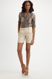 Michael by Michael Kors Cotton/silk Snake-print Blouse - Lyst