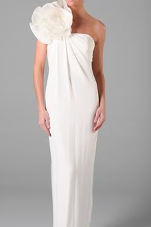 Notte By Marchesa One Shoulder Column Gown with Flower - Lyst