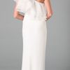 Notte By Marchesa One Shoulder Column Gown with Organza Ruffle in White - Lyst