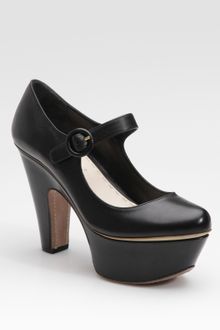 Prada Platform Mary Jane Pumps - Lyst