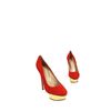 Charlotte Olympia Calf Velvet Dolly Court Shoes in Gold - Lyst