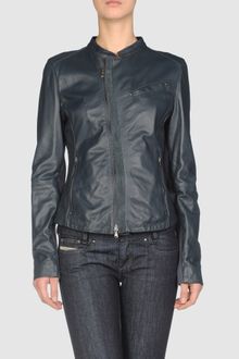 Diesel Black Gold Leather Outerwear - Lyst