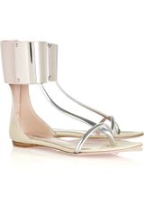 Giambattista Valli Metal-cuffed Leather T-bar Sandals