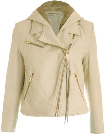 Acne Hooded Leather Jacket - Lyst
