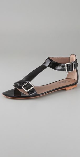 black flat sandals with strap