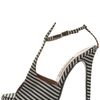 Tabitha Simmons Striped Silk Tstrap Sandal in Black - Lyst