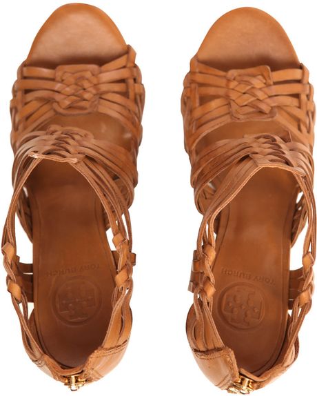 open toe brown wedges