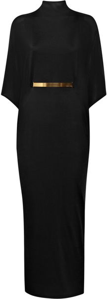 Halston Belted Turtleneck Jersey Dress - Lyst