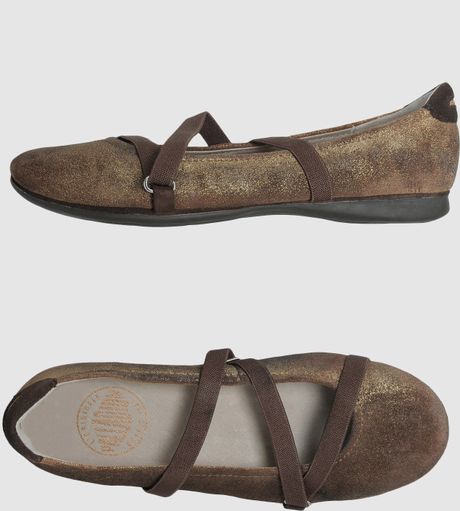 bronze ballerina flats