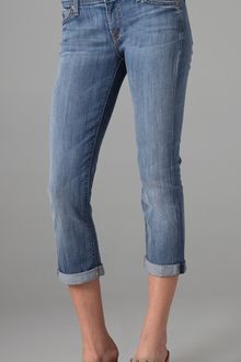 7 For All Mankind Cropped Skinny Jeans - Lyst