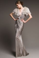 J. Mendel Ruched Jersey Gown