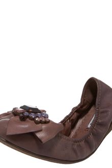 Miu Miu Jeweled-bow Ballerina Flat - Lyst