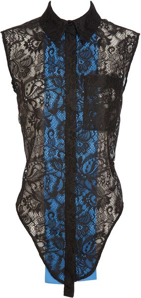  Lace Shirt with Silk-cotton Panel 